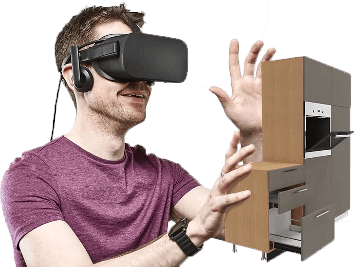 man bezig met Virtual Reality