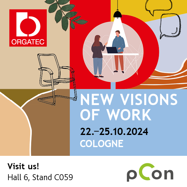 pCon at Orgatec flyer, New visions of work