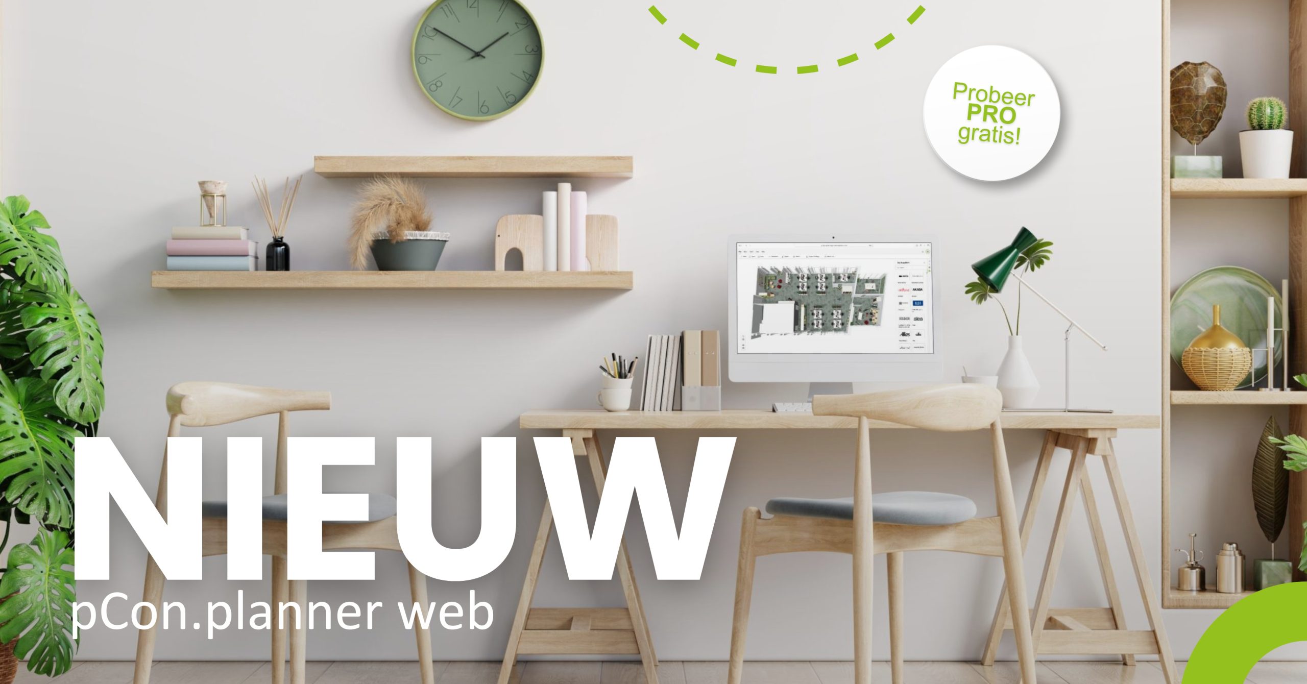 New pCon.planner web versie afbeelding met een mockup van pCon.planner web