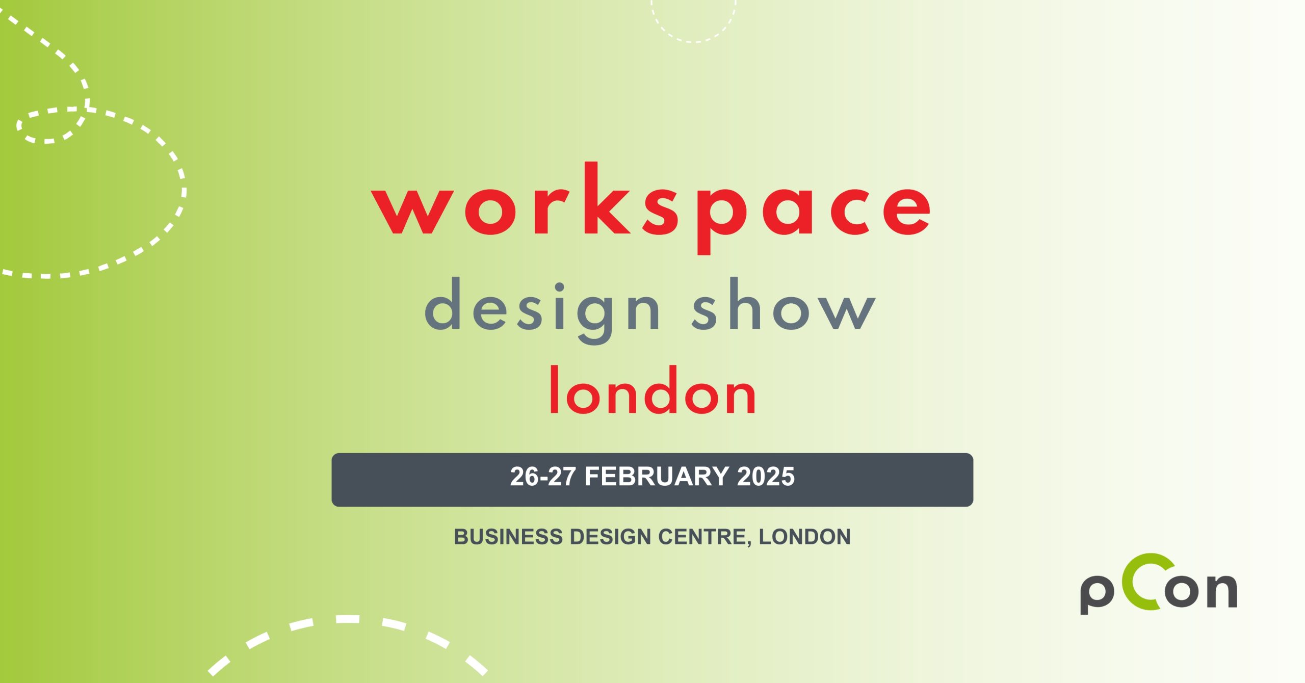 Afbeelding ter promotie van pCon op Workspace Design Show London 2025