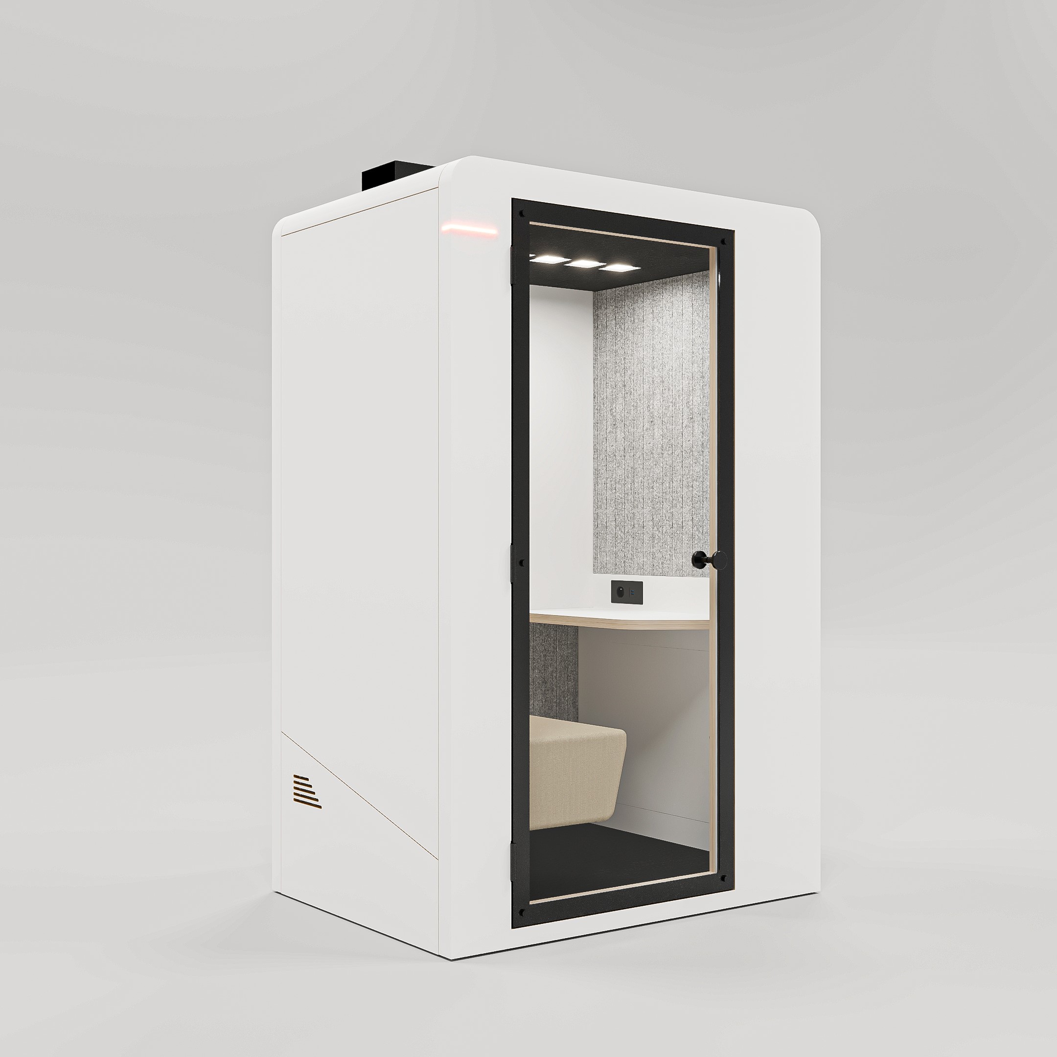 Werkcabine in wit ontworpen door La Pods Company